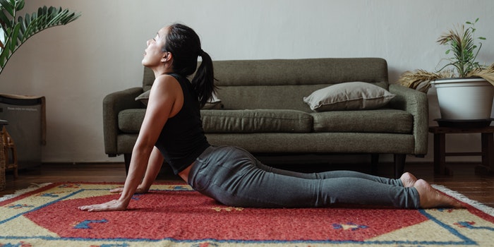 yoga on carpet