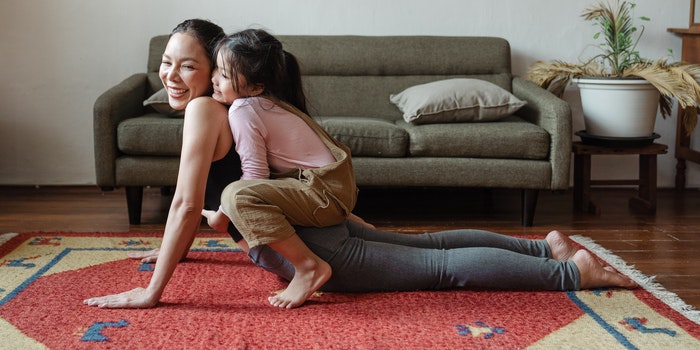 yoga on carpet